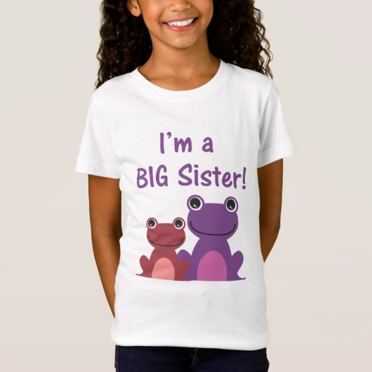 Big Sister Frog Sibling T (Paars/Roze) T-shirt (Voorkant)