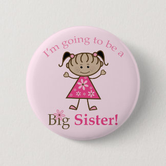Big Sister is een grote etnisch meisje Ronde Button 5,7 Cm