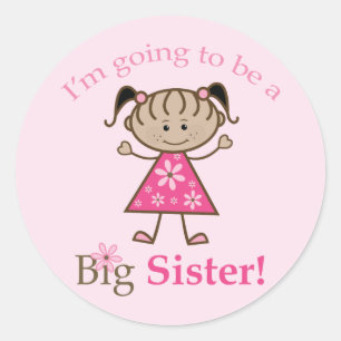 Big Sister is een grote etnisch meisje Ronde Sticker