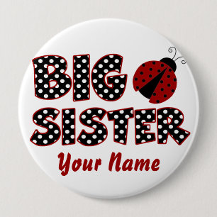 Big Sister Ladybug Red persoonlijke Button
