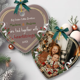 Big Sister Little Brother Photo Gold Lijst - Aange Keramisch Ornament