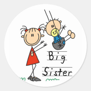 Big Sister Little Brother T-shirts en cadeautjes Ronde Sticker