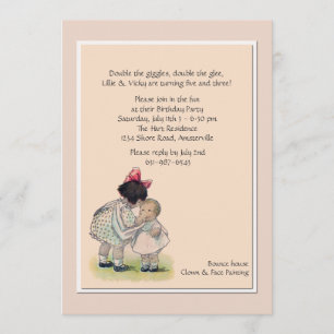 Big Sister Little Sister Invitation Kaart