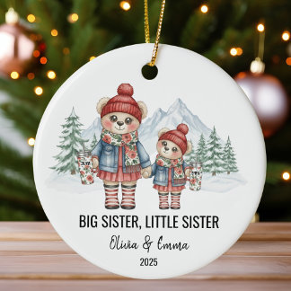 Big Sister Little Sister Personalized Sibling Keramisch Ornament