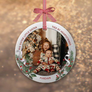 Big Sister Little Sister Warm Quote Foto Zilver Keramisch Ornament