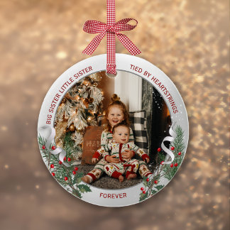 Big Sister Little Sister Warm Quote Foto Zilver Keramisch Ornament