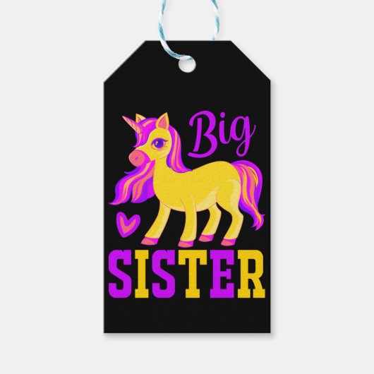 Big Sister Magical Unicorn Cadeaulabel (Voorkant)