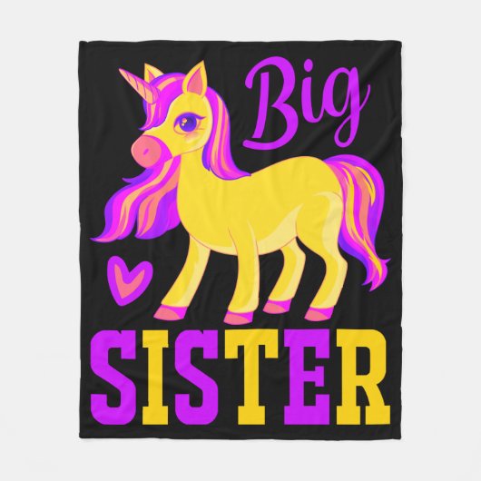 Big Sister Magical Unicorn Fleece Deken (Voorkant)