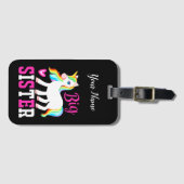 Big Sister Magical Unicorn w. Rainbow Mane & Tail Bagagelabel (Voorkant (horizontaal))