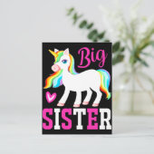 Big Sister Magical Unicorn w. Rainbow Mane & Tail Briefkaart (Staand voorkant)