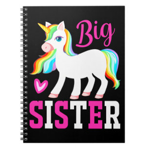 Big Sister Magical Unicorn w. Rainbow Mane & Tail Notitieboek