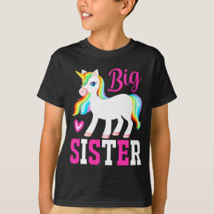 Big Sister Magical Unicorn w. Rainbow Mane & Tail T-shirt