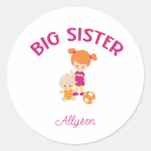 Big Sister met Baby Brother Aangepast Ronde Sticker