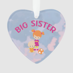 Big Sister met Baby Brother Heart kerstboom Ornament