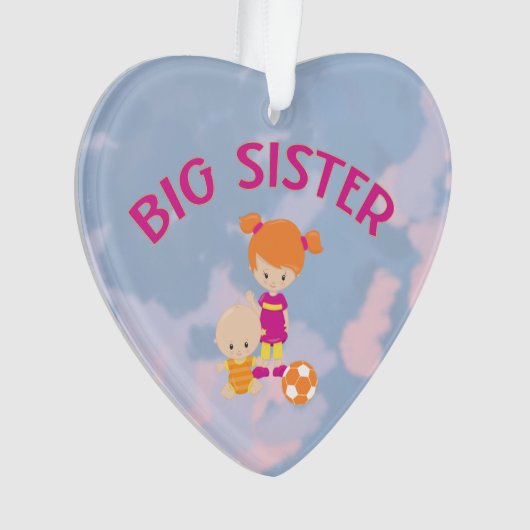 Big Sister met Baby Brother Heart kerstboom Ornament (voorkant)