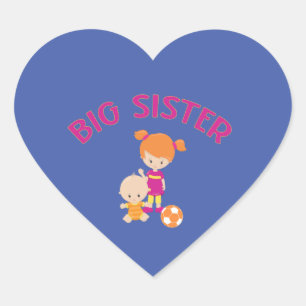 Big Sister met Baby Brother Heart Shaped Hart Sticker