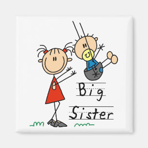 Big Sister met Little Brother Tshirts en Gifts Magneet