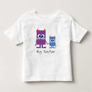 "big sister" Monster Geschwister blau lila Kinder Shirts