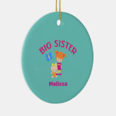 Big Sister-naam met Baby zuster Aangepast jaar Keramisch Ornament (Rechts)