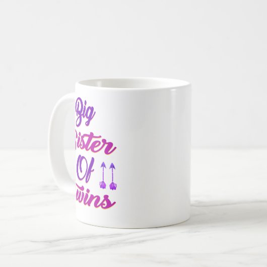 Big Sister Of Twins New Big Sister Sibling Premium Koffiemok (Voorkant links)