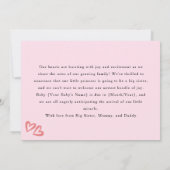 Big Sister Photo zwangerschap aankondiging (Achterkant)