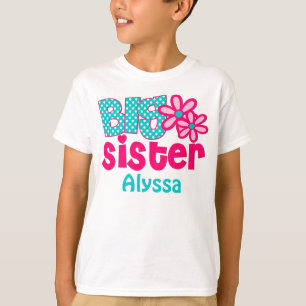 Big Sister Pink Blauwgroen, persoonlijk shirt