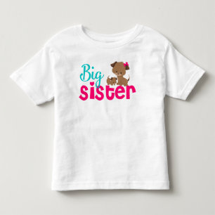 Big Sister Pink Puppy Dog Dress Kinder Shirts