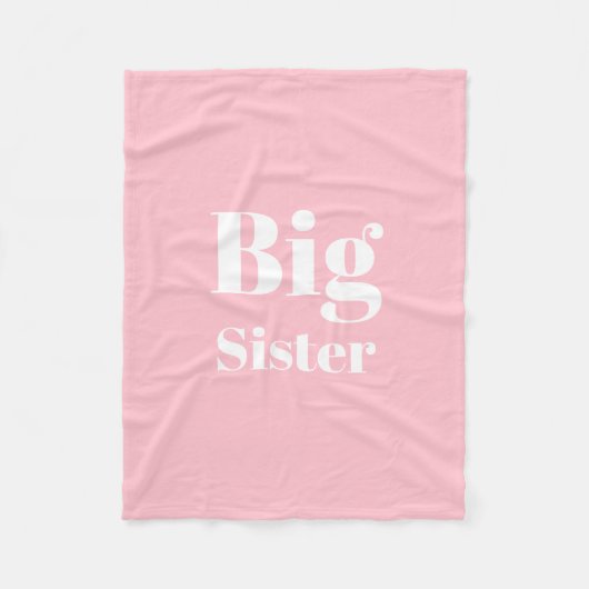 Big Sister Pink, wit meisje Fleece Deken (Voorkant)