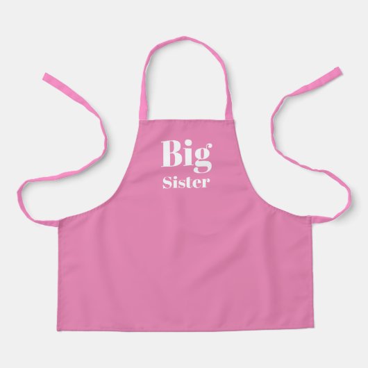 Big Sister Pink, wit meisje Schort (Voorkant)