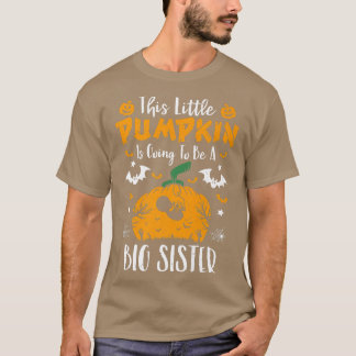 Big Sister Pumpkin Halloween Zwangerschap Announce T-shirt