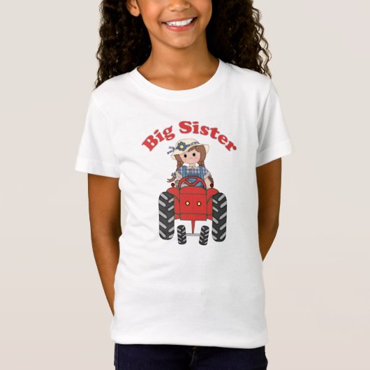 Big Sister Red Tractor T-shirt (Voorkant)