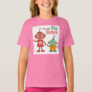 Big Sister - Retro Robot familie t-shirts voor mei