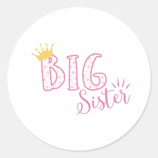 Big Sister Ronde Sticker (Voorkant)