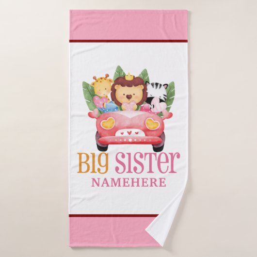 Big Sister Safari Jungle Friends Animals on Car (Serviette de bain)