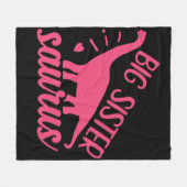 Big Sister Saurus in roze Fleece Deken (Voorkant (Horizontaal))