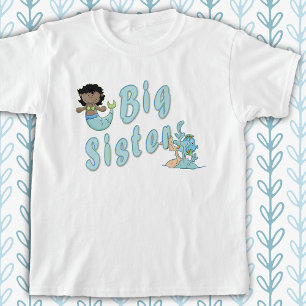 Big Sister Schattige Zeemeermin van Kleur T-shirt