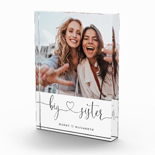 Big Sister Script Sisters Gift Photo Keepslag Fotoblokken (Rechts)