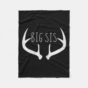 Big Sister Shirt - Big Sis Deer Antlers Hunting Fleece Deken
