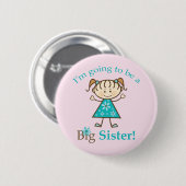 Big Sister Stick Figuur Ronde Button 5,7 Cm (Voorkant /achterkant)