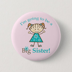 Big Sister Stick Figuur Ronde Button 5,7 Cm