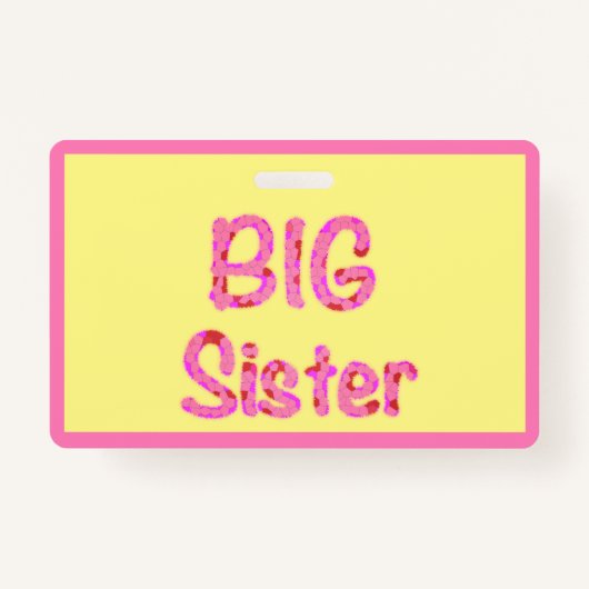 Big Sister Typografie Badge (Voorkant)