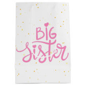 Big Sister Typografie Modern Tekst Medium Cadeauzakje (Achterkant)