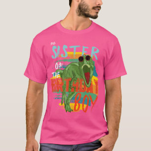 Big Sister Verjaardag Jongen T Rex Dinosaurus Matc T-shirt