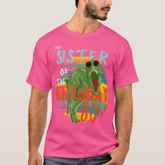 Big Sister Verjaardag Jongen T Rex Dinosaurus Matc T-shirt