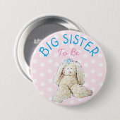 Big Sister voor Baby Cute Bunny Shower Button (Voorkant /achterkant)