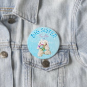 Big Sister voor Baby Cute Bunny Shower Button (In situ)