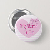 Big Sister voor Roze Bow Baby shower Button (Voorkant /achterkant)