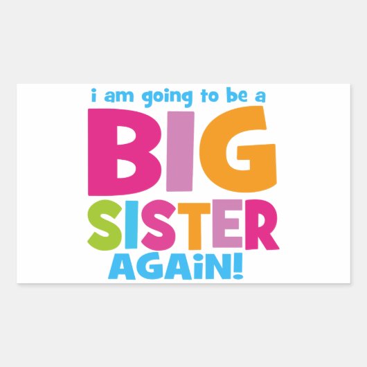 Big Sister weer Rechthoekige Sticker (Voorkant)