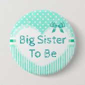 Big Sister wordt Baby shower Button Blue (Voorkant)