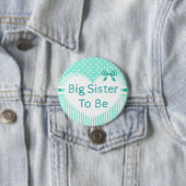 Big Sister wordt Baby shower Button Blue (In situ)